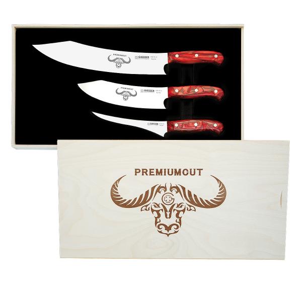 Giesser Messer PremiumCut Red Diamond 3er Set Holzbox
